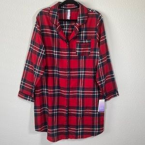 Pajama flannel sleep shirtdress